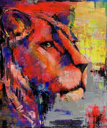 Lioness geschilderd door Jeroen Hessels